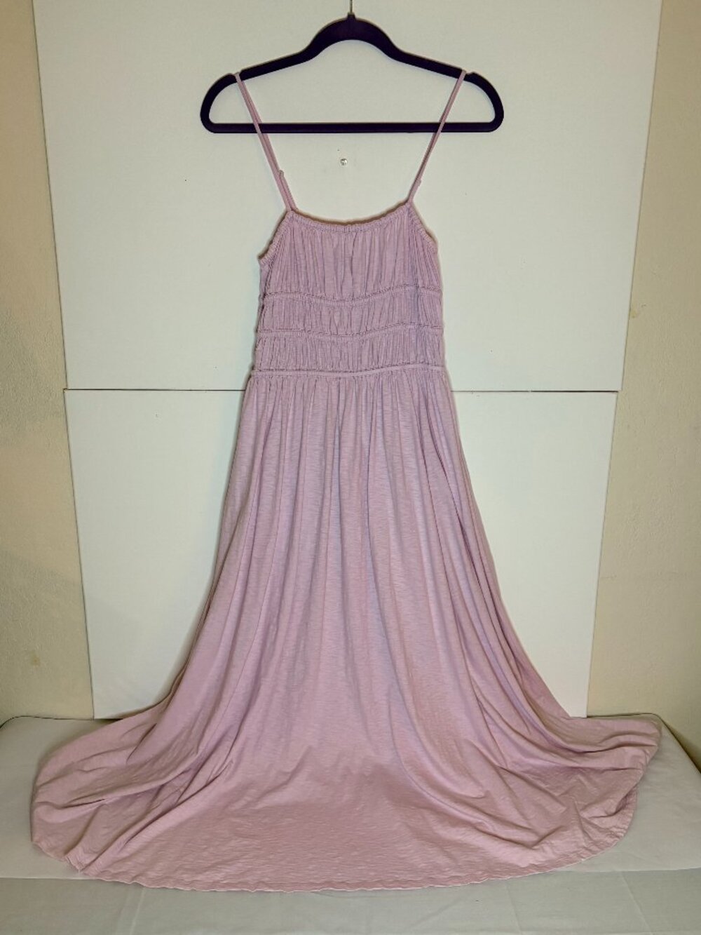 American Eagle Light Pink Maxi Women’s Medium Adj Straps Flowy Boho Summer Dress